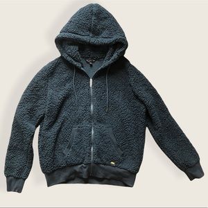 Marc New York Blue Fleece Sherpa Zip Front Jacket XL